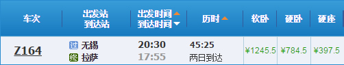 無(wú)錫到拉薩火車
